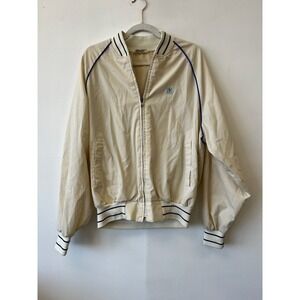 Vintage King Louie Jacket Mens‎ Large White Blue Retro Cotton Windbreaker 80s